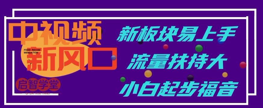 中视频新风口，新板块易上手，流量扶持大，小白起步福音【揭秘】-苏柒资源库