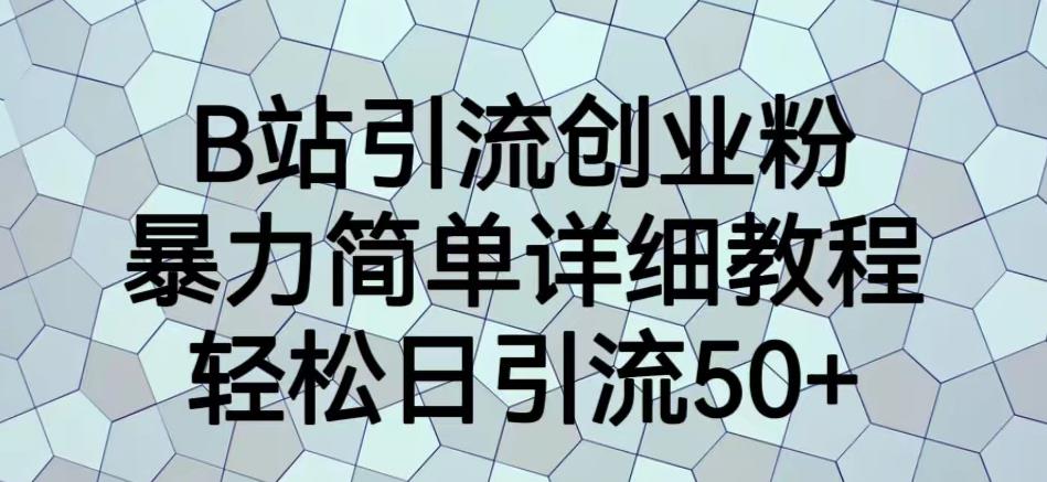 B站引流创业粉，暴力简单详细教程，轻松日引流50+【揭秘】-苏柒资源库