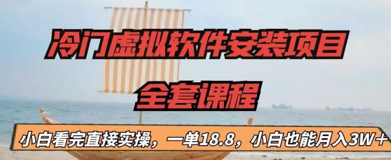 冷门虚拟软件安装项目，一单18.8，小白也能月入3W＋【揭秘】-苏柒资源库