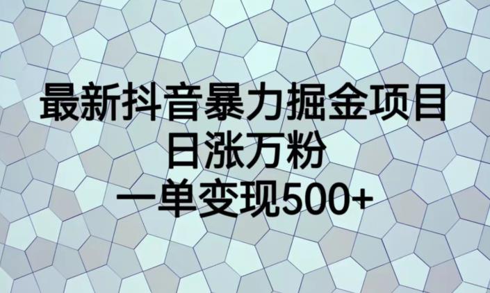 最新抖音暴力掘金项目，日涨万粉，一单变现500+【揭秘】-苏柒资源库