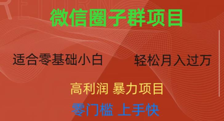 微信资源圈子群项目，零门槛，易上手，一个群1元，一天轻轻松松300+【揭秘】-苏柒资源库