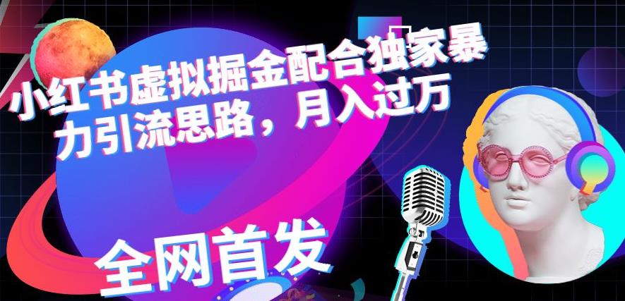 小红书虚拟掘金配合独家首发暴力引流思路，月入过万【揭秘】-苏柒资源库