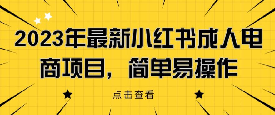 2023年最新小红书成人电商项目，简单易操作【详细教程】【揭秘】-苏柒资源库