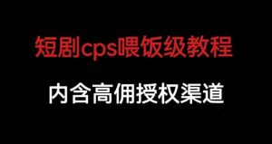 短剧cps喂饭级教学,内涵高佣授权渠道-苏柒资源库