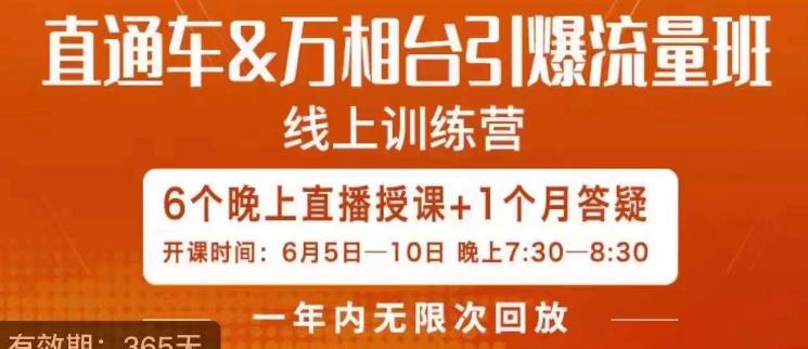 直通车&万相台引爆流量班，6天打通你开直通车·万相台的任督二脉-苏柒资源库