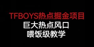 TFBOYS热点掘金项目，巨大热点风口，喂饭级教学-苏柒资源库