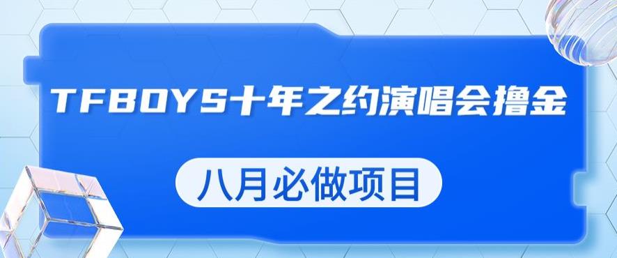 最新蓝海项目，靠最近非常火的TFBOYS十年之约演唱会流量掘金，八月必做的项目【揭秘】-苏柒资源库