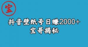 宝哥抖音壁纸号日赚2000+,不需要真人露脸就能操作【揭秘】-苏柒资源库