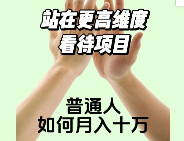 2023最火项目：站在更高维度看待项目，普通人如何月入十万【揭秘】-苏柒资源库