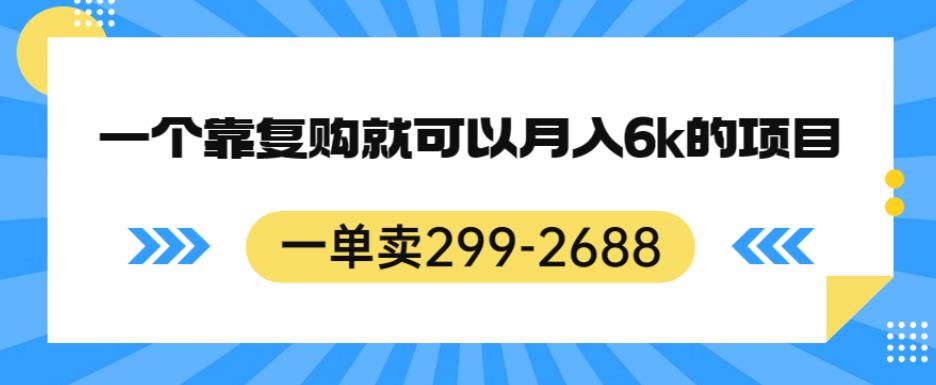 一单卖299-2688，一个靠复购就可以月入6k的暴利项目【揭秘】-苏柒资源库