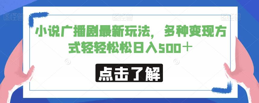 小说广播剧最新玩法，多种变现方式轻轻松松日入500＋【揭秘】-苏柒资源库