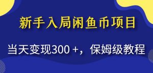 新手入局闲鱼币项目，当天变现300+，保姆级教程【揭秘】-苏柒资源库