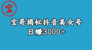 宝哥揭秘抖音美女号玩法,日赚3000+【揭秘】-苏柒资源库