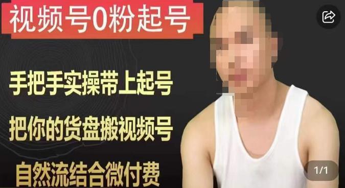天诺老吴视频号0粉起号课程，手把手实操带上起号，把你的货盘搬视频号，自然流结合微付费-苏柒资源库