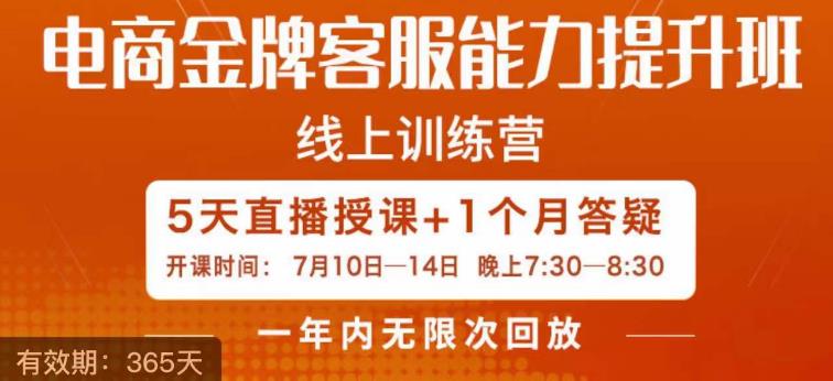 电商金牌客服能力提升班，提升客服能力是你店铺业绩的关键要素-苏柒资源库