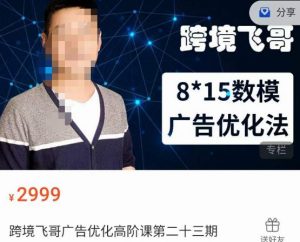 跨境飞哥·广告优化高阶课第二十三期,8*15数模广告优化法,用数据驱动决策-苏柒资源库
