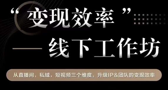 变现效率线下工作坊，从‮播直‬间、私域、‮视短‬频‮个三‬维度，升级IP和团队变现效率-苏柒资源库