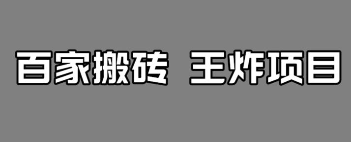 百家最新搬运玩法，单号月入5000+【揭秘】-苏柒资源库