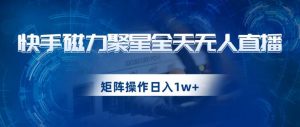 快手磁力聚星全天无人直播,矩阵操作日入1w+【揭秘】-苏柒资源库