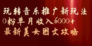 玩转音乐推广新玩法,0粉单月收入6000+,最新美女图文攻略【揭秘】-苏柒资源库