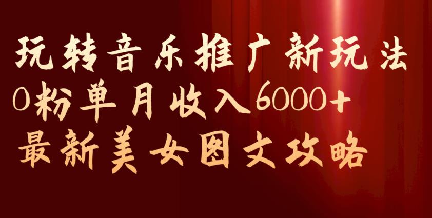 玩转音乐推广新玩法，0粉单月收入6000+，最新美女图文攻略【揭秘】-苏柒资源库