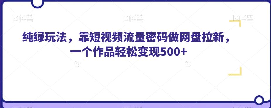 纯绿玩法，靠短视频流量密码做网盘拉新，一个作品轻松变现500+【揭秘】-苏柒资源库