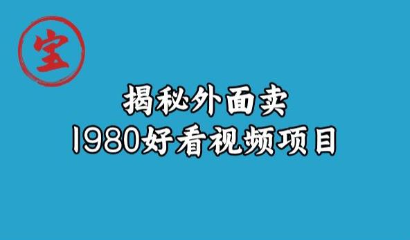 宝哥揭秘外面卖1980好看视频项目，投入时间少，操作难度低-苏柒资源库