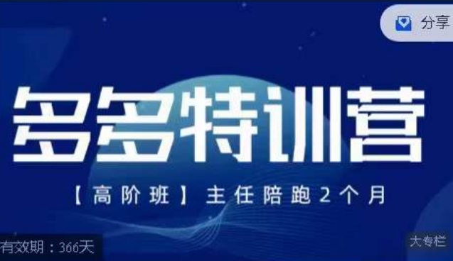 纪主任·多多特训营高阶班【9月13日更新】，拼多多最新玩法技巧落地实操-苏柒资源库