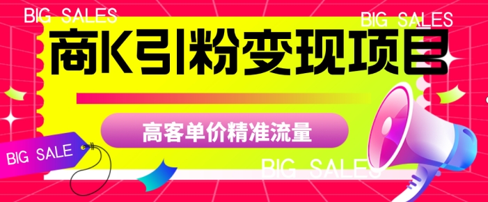 商K引粉变现项目，高客单价精准流量【揭秘】-苏柒资源库