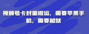 视频号卡封面搬运，需要苹果手机，需要越狱-苏柒资源库