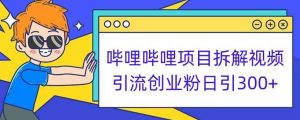 哔哩哔哩项目拆解引流创业粉日引300+小白可轻松上手【揭秘】-苏柒资源库