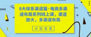 8大体系渠道篇·电商多渠道布局系列线上课,渠道放大,多渠道布局-苏柒资源库