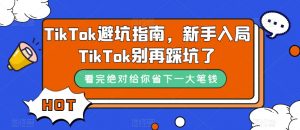 TikTok避坑指南,新手入局TikTok别再踩坑了-苏柒资源库