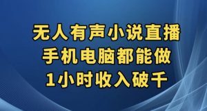 抖音无人有声小说直播，手机电脑都能做，1小时收入破千【揭秘】-苏柒资源库