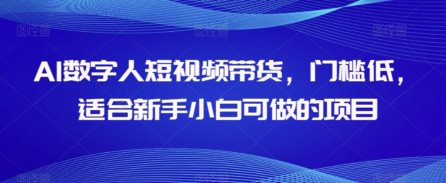 AI数字人短视频带货，门槛低，适合新手小白可做的项目-苏柒资源库