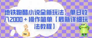 地铁跑酷小说全新玩法，单日收入2000＋操作简单【最新详细玩法教程】【揭秘】-苏柒资源库