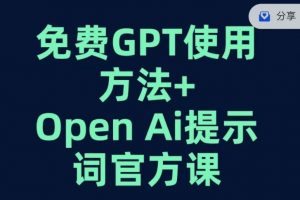 免费GPT+OPEN AI提示词官方课-苏柒资源库