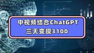 中视频结合ChatGPT,三天变现3100,人人可做玩法思路实操教学【揭秘】-苏柒资源库