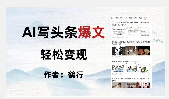 暴力拆解AI写头条爆文，轻松日入500+-苏柒资源库