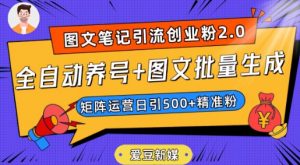 爱豆新媒:全自动养号+图文批量生成,日引500+创业粉(抖音小红书图文笔记2.0)-苏柒资源库