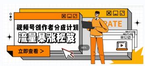 一条视频收益3000+，一条作品涨粉2000+，视频号流量爆炸·的秘籍-苏柒资源库