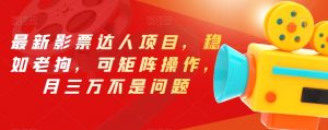 最新影票达人项目,稳如老狗,可矩阵操作,月三万不是问题【揭秘】-苏柒资源库