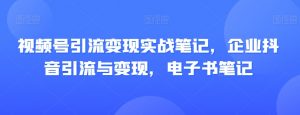 视频号引流变现实战笔记,企业抖音引流与变现,电子书笔记-苏柒资源库