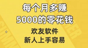 欢友软件,新人上手容易,每个月多赚5000的零花钱【揭秘】-苏柒资源库