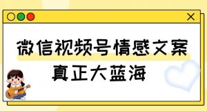 视频号情感文案，真正大蓝海，简单操作，新手小白轻松上手（教程+素材）【揭秘】-苏柒资源库