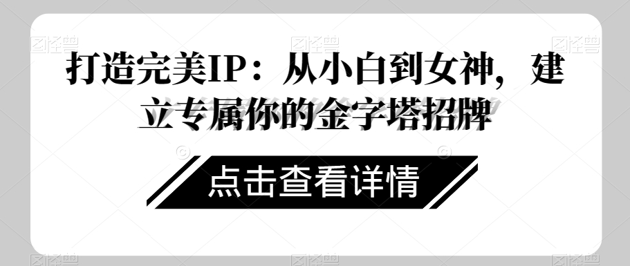 打造完美IP：从小白到女神，建立专属你的金字塔招牌-苏柒资源库