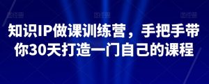 知识IP做课训练营,手把手带你30天打造一门自己的课程-苏柒资源库