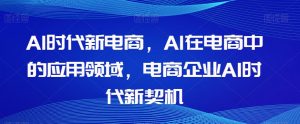 Al时代新电商,Al在电商中的应用领域,电商企业AI时代新契机-苏柒资源库