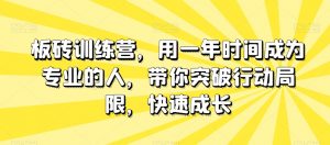 板砖训练营,用一年时间成为专业的人,带你突破行动局限,快速成长-苏柒资源库