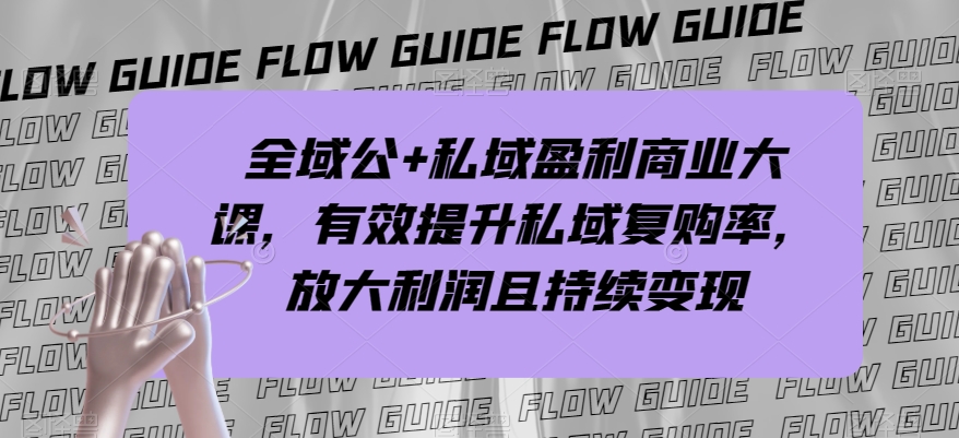 全域公+私域盈利商业大课，有效提升私域复购率，放大利润且持续变现-苏柒资源库